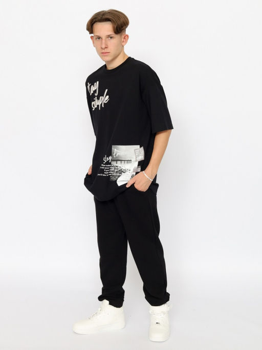 CRB wear/CWSM 60340-22 Футболка мужская,черный/Ex.Cherubino  фото 3