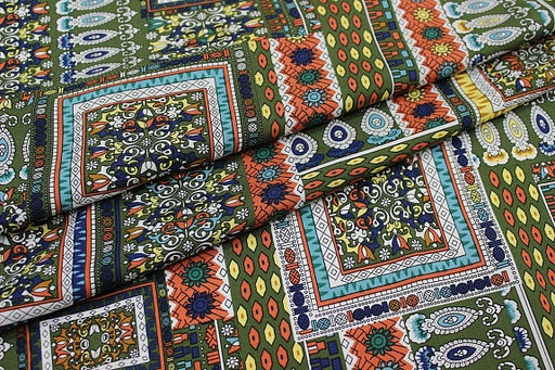 Штапель Индира цв.болотно-зеленый, ш.1.45м, вискоза-100%, 90гр/м.кв - Купава фото 5