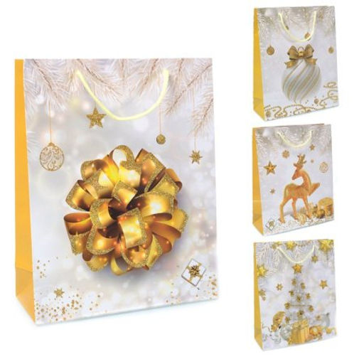 Цена за 12 шт. Пакет подарочный 26х32х10 / 362-33-M /уп 12/480/Новый год - ГалеонТрейд фото 2