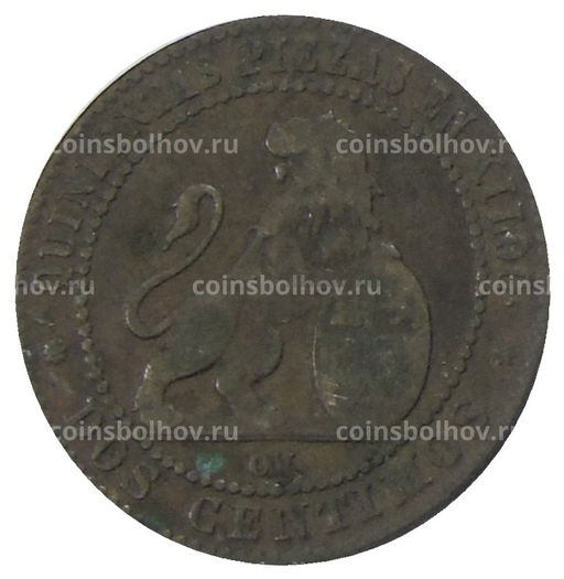 Монета 2 сентимо 1870 года Испания