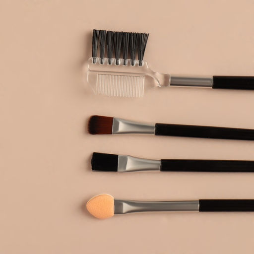 Набор для макияжа, 6 предметов, чёрный, бежевый