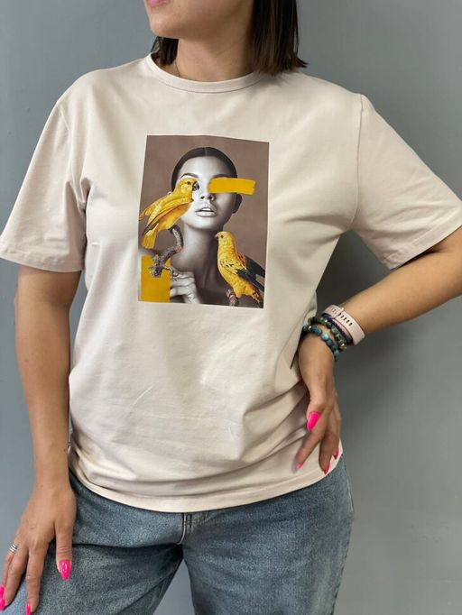 ВЫСОКОЕ КАЧЕСТВО Футболка с принтом 95% ХЛОПОК - Knitka wear фото 2