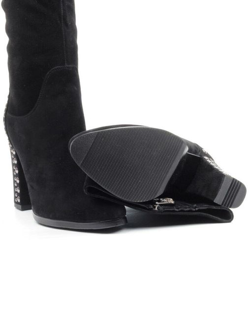 02-13R-01Y1-Q732F BLACK Сапоги женские (натуральная замша, натуральный мех (евромех)) - Фабричный китай фото 16