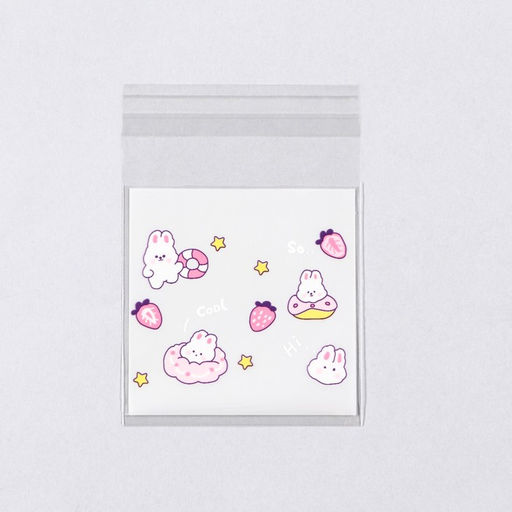 Цена за 100 шт. Пакет БОПП с липкой лентой, «Корейский стиль», 7×7+3 см МИКС