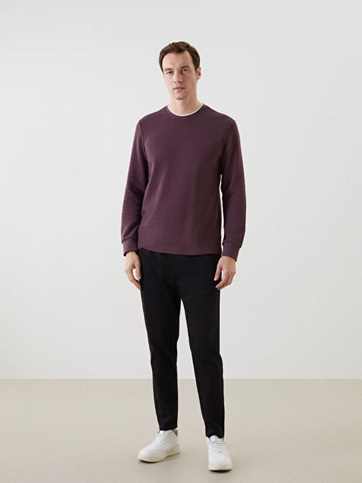 Bisiklet Yaka Uzun Kollu Erkek Sweatshirt