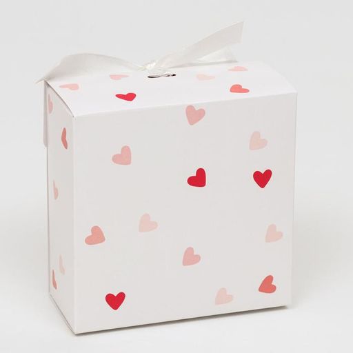 Цена за 5 шт. Подарочная коробка сборная с окном I LOVE YOU, 11.5×11.5×5 см