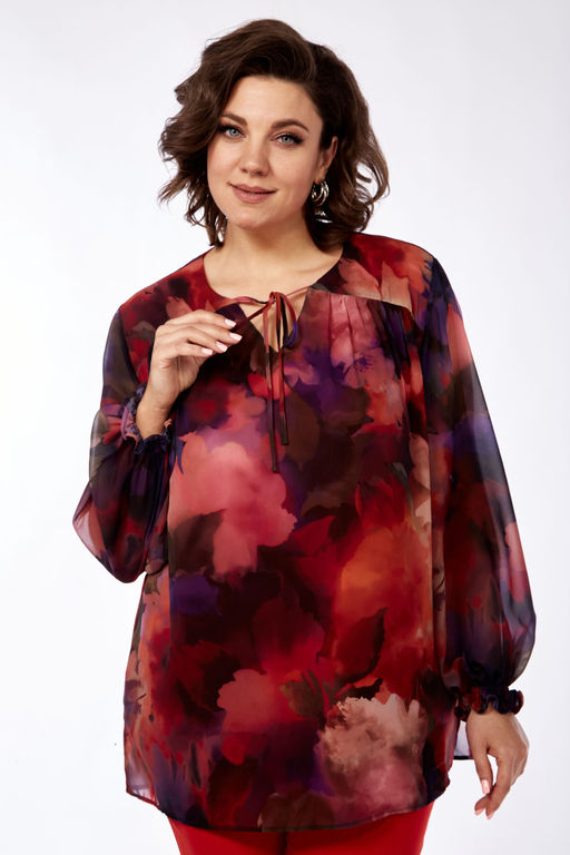 Костюм Элль стиль 2268/1 винный/красный  фото 2