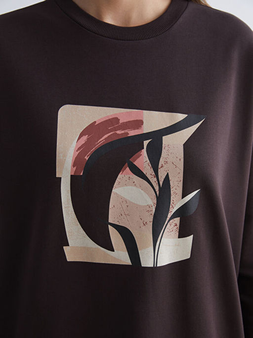 Bask?l? Oversize Kad?n Sweatshirt Tunik