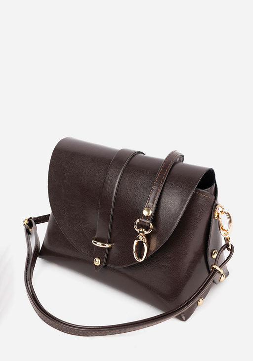 Сумка кроссбоди коричневая 1673 - L-craft фото 8