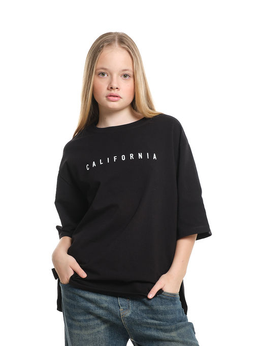 Футболка оверсайз с принтом 22-7453 белый - Mini maxi фото 19