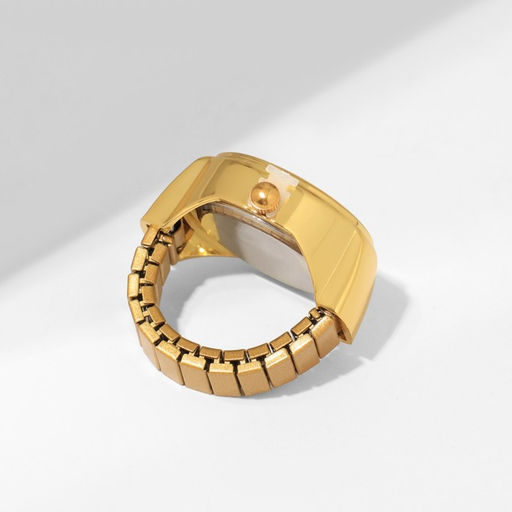 Кольцо Время часы круг, цвет золото - Qf фото 3