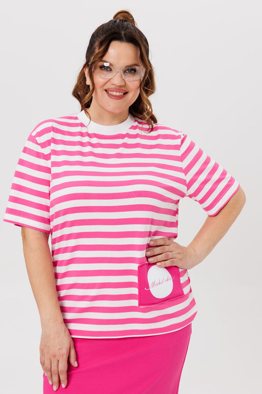 Костюм Michel Chic 1405 розовый, полоска  фото 2