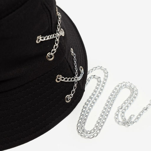 Панама женская с цепочкой MINAKU, чёрная, размер 56-58