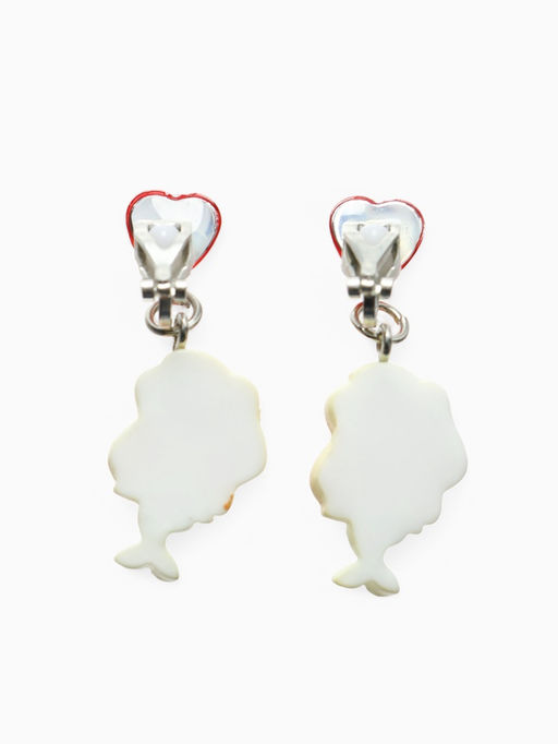 Серьги-клипсы детские «Выбражулька» русалочка с сердцем кристалл, цветные