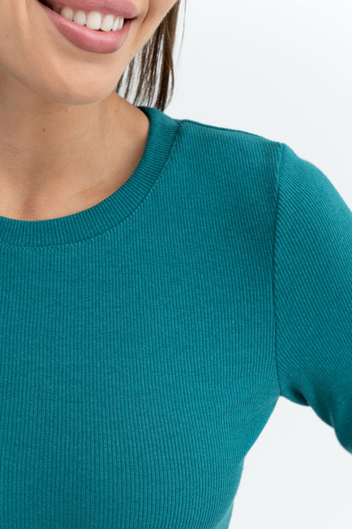 Укороченный джемпер из кашкорсе с лайкрой(хлопок 95 % эластан 5 %) - Solo mio фото 6