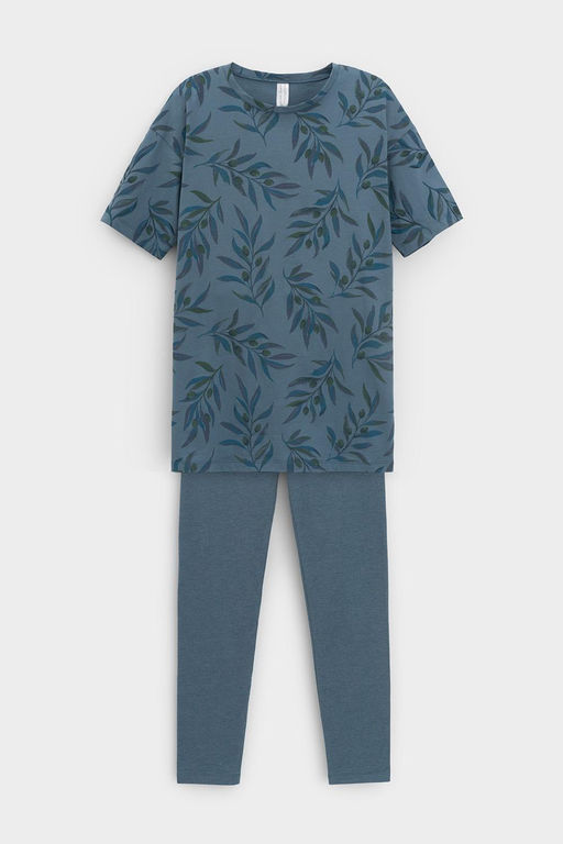 Е 20099/24/голубой мираж,оливковая ветвь пижама жен