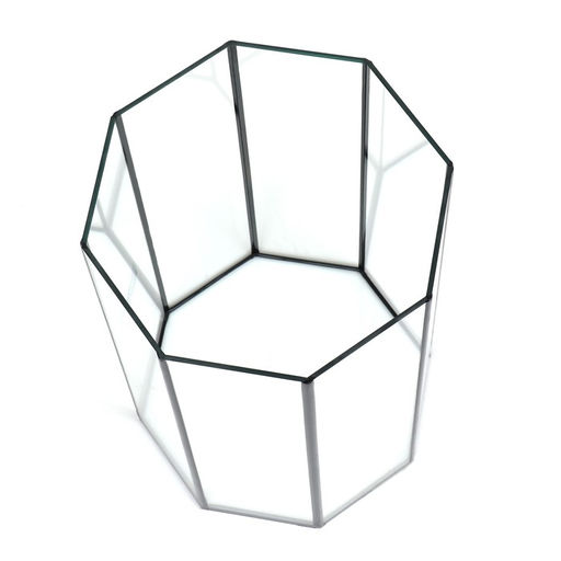 Аквариум "Восьмигранный" с крышкой, 24 литра, 25 х 25 х 45/50 см, беленый дуб