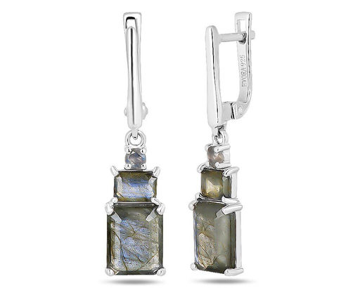 Серьги, лабрадорит, Симпл