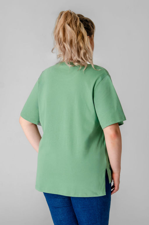 Арт. 31168 Футболка женская 50-60 (6 шт) Цвет:зеленый - Калинка фото 5