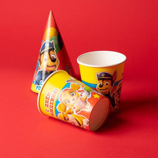 Посуда одноразовая бумажная для праздника С днем рождения!, на 6 персон, 19 предметов, Щенячий патруль - Simaland фото 5