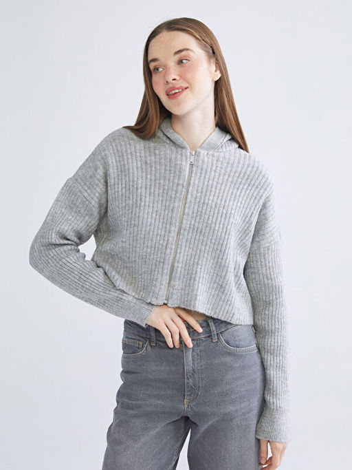 Kap??onlu Crop Kad?n Triko H?rka