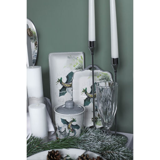 Блюдо сервировочное Доляна «Дракоша», 23×14×3 см, белое