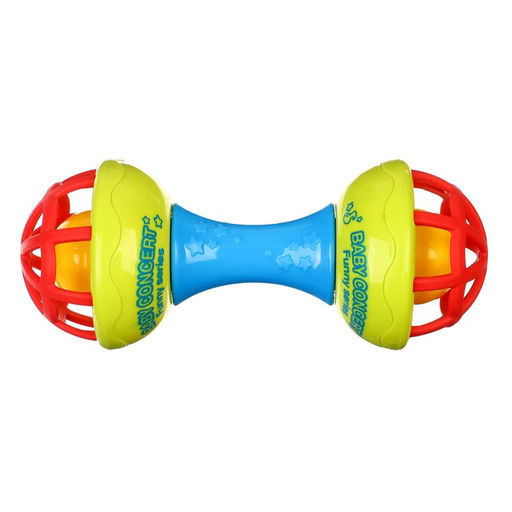 Погремушка Гантелька яркая, с эластичными элементами - Крошка я фото 2