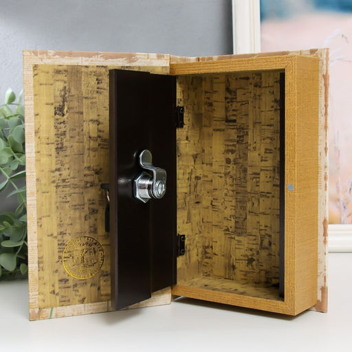 Шкатулка книга - сейф Ромашки и божьи коровки, дерево, искусственная кожа, 21?13?5 см