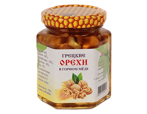 Грецкие орехи в горном меде, 235 гр