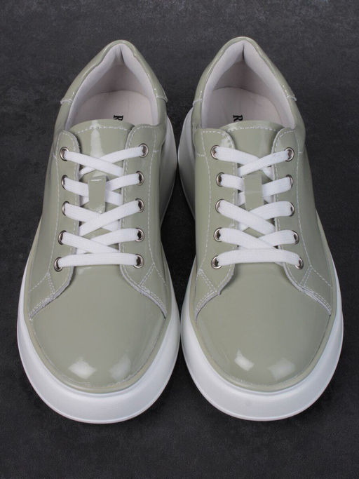 05-PDD215-3 GRAY GREEN Кроссовки женские (натуральная кожа) - Фабричный китай фото 10