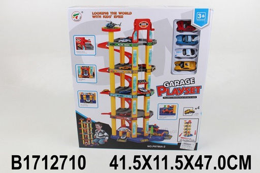Игровой набор "Парковка" 5 уровней + 4 машинки (1712710) в коробке 41,5*11,5см