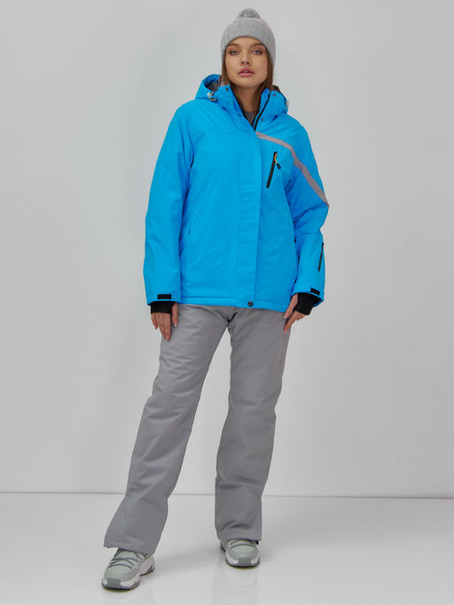 Горнолыжная куртка женская зимняя синего цвета 7017S - Chunmai фото 10