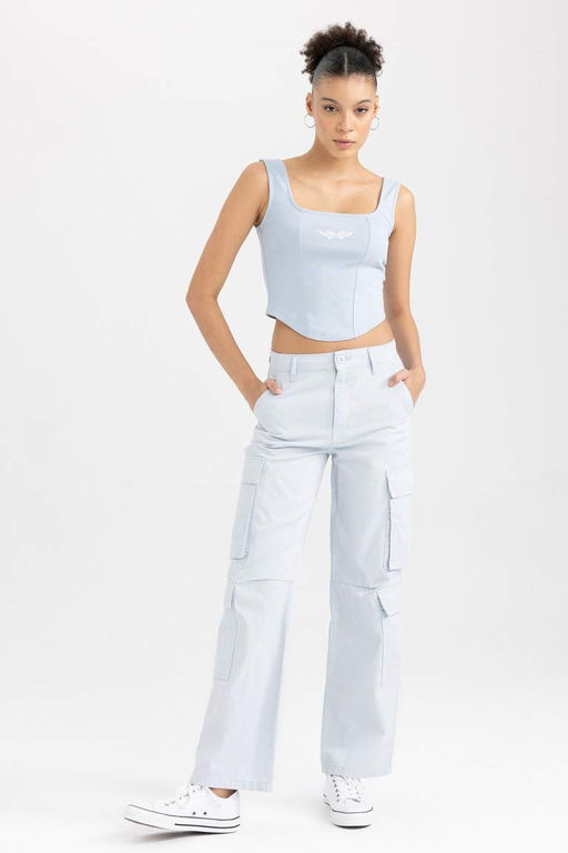 Классные брюки карго прямого кроя из 100 % хлопка - Defacto фото 7