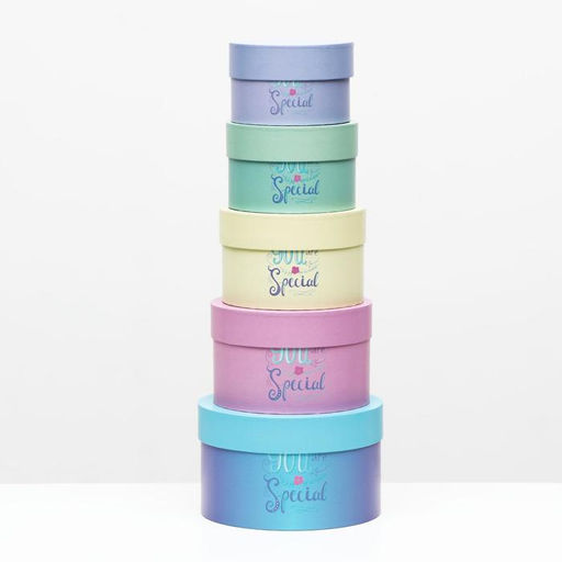 Набор круглых коробок 5 в 1 You are special, 23 х 23 х 14 - 15 х 15 х 10 см - UPAK LAND фото 2