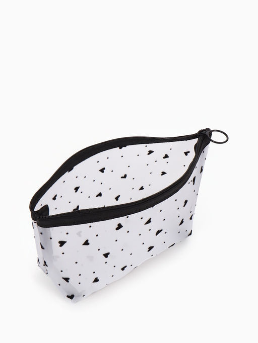 Косметичка дор Сердца, сетка 17*6,5*13,5, отд на молнии, белый