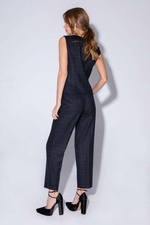 Брюки Pirs 4758 серо-синяя клетка  фото 5