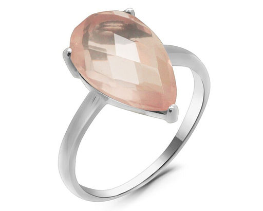 Кольцо из серебра розовый кварц, Акапелла