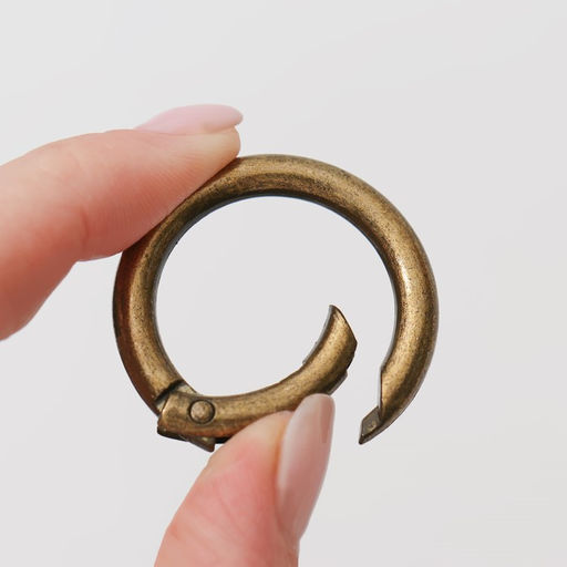 Кольцо-карабин, d=25/35 мм, толщина - 5 мм, 5 шт., цвет бронзовый