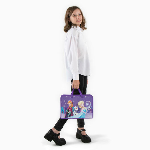 Папка пластиковая с ручками А4, на молнии, 7.5×33×26 см, «Холодное сердце»