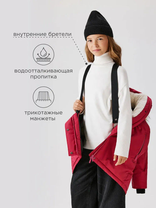 ACOOLA / Пальто детское для девочек Ida фуксия  фото 7