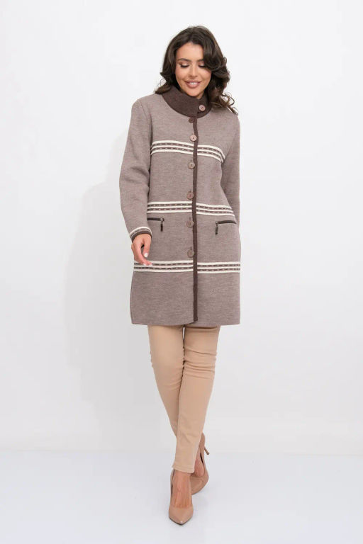 ЗЛАТА Кардиган В 1617/кофейный микс