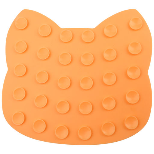 Коврик лизательный для животных силиконовый Кот, оранжевый, 180*165*8мм, Triol  фото 2