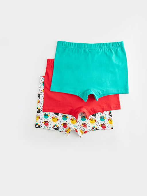 Bask?l? Pamuklu Erkek ?ocuk Boxer 3l? - Waikiki фото 2