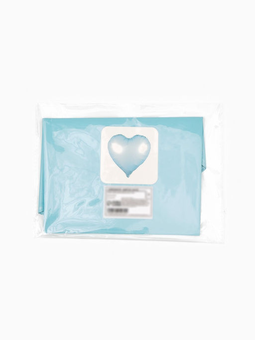 Цена за 2 шт. Воздушные шары фольгированные 17" "Сердце" цвет голубой сатин, набор 5 штук