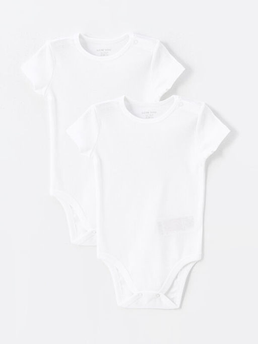 Bisiklet Yaka Basic K?z Bebek ??t??tl? Bodysuit 2li