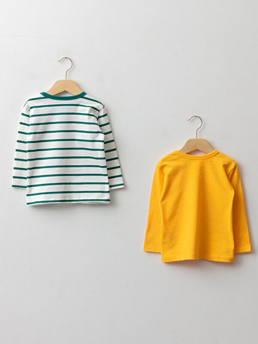 Bisiklet Yaka Uzun Kollu Pamuklu Erkek Bebek Ti??rt 2li - Waikiki фото 2