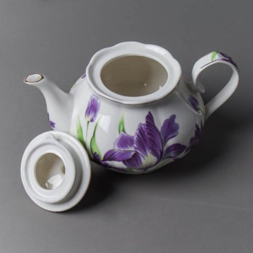 Чайник заварочный 800 мл / GF3-TP /уп 18/ костяной Ирисы - Галеонтрейд фото 5