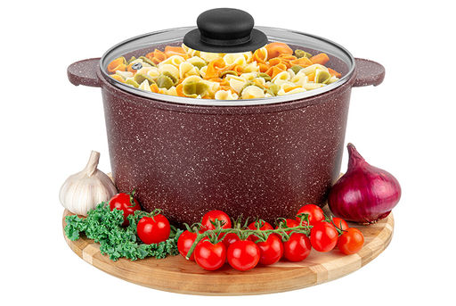 Кастрюля 4 л ГАРМОНИЯ ВКУСА Рубин С КРЫШКОЙ ф22, 28,5*23*17 см - Elan gallery фото 3