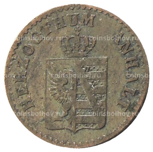 Монета 1 пфенниг 1862 года A Германские государства Ангальт-Бернбург