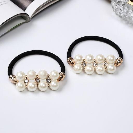Цена за 3 шт. Резинки для волос «Тайна морей», набор 2 шт., жемчуг